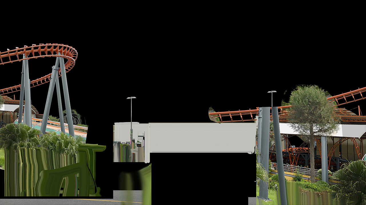 ISOLATED MATTE PAINTING ROLLER COASTER