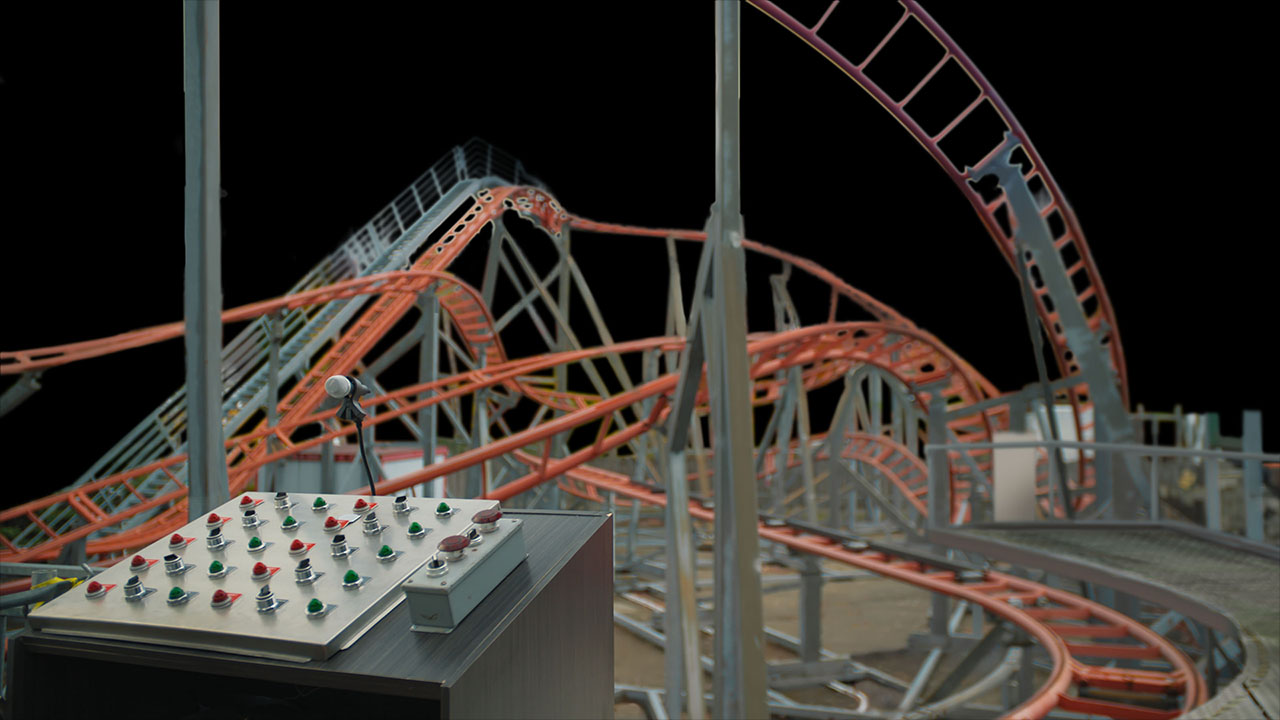 ISOLATED MATTE PAINTING ROLLER COASTER 2